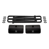 2000-2010 GMC Sierra 3500HD 2WD 4WD Rear Lift Blocks with Premium Forged Flat Top U-Bolts