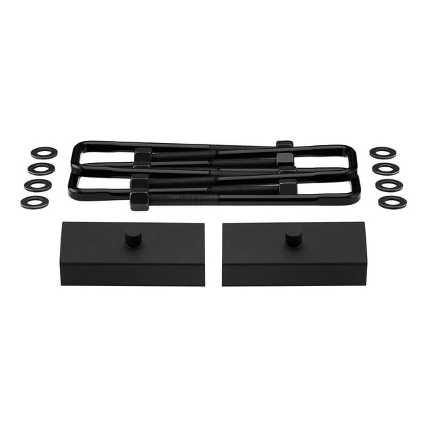 1988-1998 Chevrolet C3500 2WD Rear Lift Blocks with Premium Forged Flat Top U-Bolts