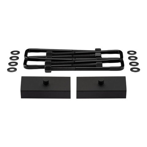 2007-2019 Chevrolet Silverado 1500 2WD 4WD Rear Lift Blocks with Premium Forged Flat Top U-Bolts-Suspension Lift Kits-Supreme Suspensions®-1" Non-Tapered Lift Blocks-Supreme Suspensions®