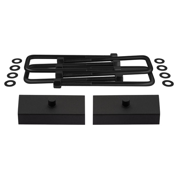 2009-2012 Suzuki Equator 2WD 4WD Rear Lift Blocks with Premium Forged Flat Top U-Bolts