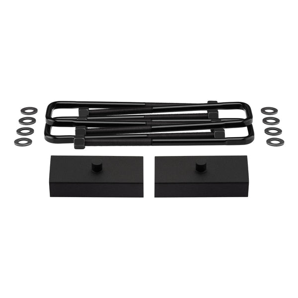 2000-2010 GMC Sierra 3500HD 2WD 4WD Rear Lift Blocks with Premium Forged Flat Top U-Bolts