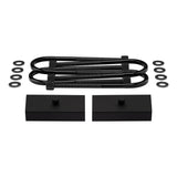 1997-2004 Ford F-150 High-Strength Steel Rear Lift Blocks with Premium Forged Flat Top U-Bolts