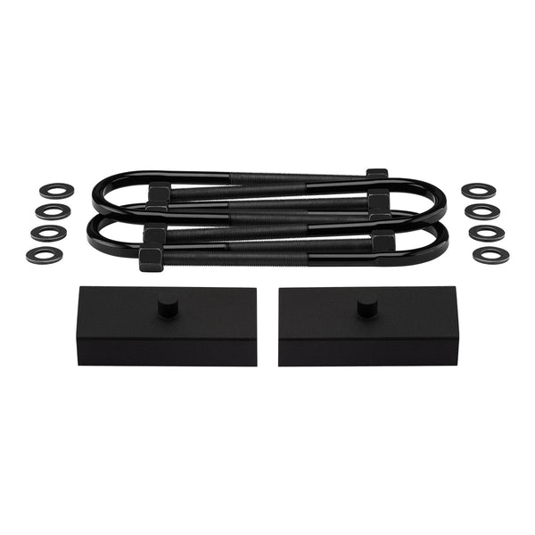 1997-2004 Ford F-150 High-Strength Steel Rear Lift Blocks with Premium Forged Flat Top U-Bolts