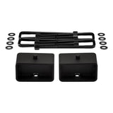 2000-2010 Chevrolet Silverado 3500HD 2WD 4WD Rear Lift Blocks with Premium Forged Flat Top U-Bolts