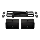 2000-2010 GMC Sierra 3500HD 2WD 4WD Rear Lift Blocks with Premium Forged Flat Top U-Bolts