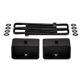 1988-1998 Chevrolet C1500 2WD Rear Lift Blocks with Premium Forged Flat Top U-Bolts