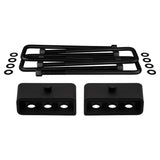 2011-2019 Chevrolet Silverado 3500HD Rear Lift Blocks with Square U-bolts 3/4th Axle Alignment Pins