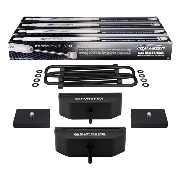 1999-2004 Ford F350 Super Duty Kit de elevación de bloques delanteros y traseros 4WD con AMORTIGUADORES PROCOM