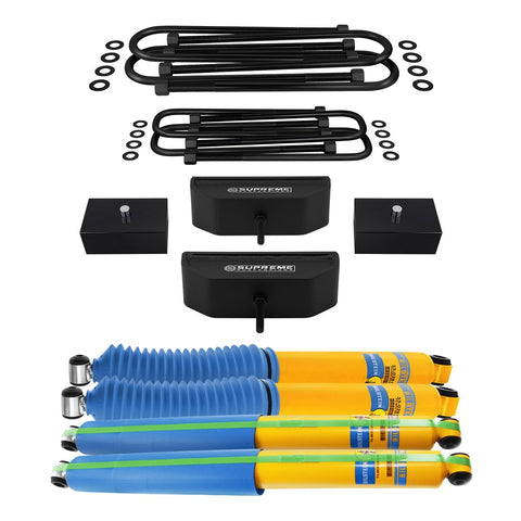 1999-2004 Ford F350 Super Duty Full Front and Rear Lift Blocks Kit 4WD w/ Bilstein Shocks-Suspension Lift Kits-Supreme Suspensions®-Supreme Suspensions®