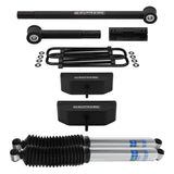 1999-2004 Ford F250 Super Duty 4WD Kit de elevação de nivelamento de suspensão dianteira com amortecedores Bilstein e barra de esteira ajustável