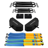 1999–2004 Ford F250 Super Duty Komplett-Hebeblock-Kit vorne und hinten, Allradantrieb, mit Bilstein-Stoßdämpfern