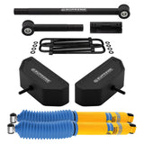 kit de elevación de nivelación de suspensión delantera Ford F250 Super Duty 4WD 1999-2004 con amortiguadores Bilstein y barra de seguimiento ajustable