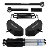 1999-2004 Ford F250 Super Duty 4WD Kit de elevação de nivelamento de suspensão dianteira com amortecedores Bilstein e barra de esteira ajustável