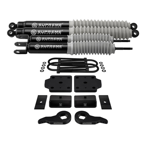 1999-2007 Chevrolet Silverado 1500 4WD Full Suspension Lift Kit with Rear U-Bolt Flip Kit & MAX Performance Shocks-Supreme Suspensions Shocks-Supreme Suspensions®-Supreme Suspensions®