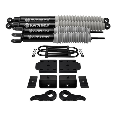 1999-2007 GMC Sierra 1500 Full Suspension Lift Kit with Rear U-Bolt Flip Kit & MAX Performance Shocks 4WD-Supreme Suspensions Shocks-Supreme Suspensions®-Supreme Suspensions®