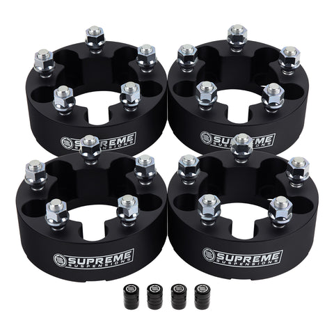 1983-2012 FORD RANGER 2WD 4WD Non-Hub Centric Wheel Spacers + Tire Valve Stem Caps-Wheel Spacers & Adapters-Supreme Suspensions®-Black-(x4) Piece-1" Spacer-Supreme Suspensions®