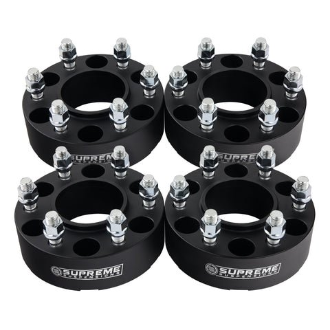 2000-2021 GMC Yukon XL 1500 2WD 4WD Hub Centric 6x139.7 Wheel Spacers 108mm Center Bore-Wheel Spacers & Adapters-Supreme Suspensions®-Black-(x4) Piece-1.5" Spacer-Supreme Suspensions®