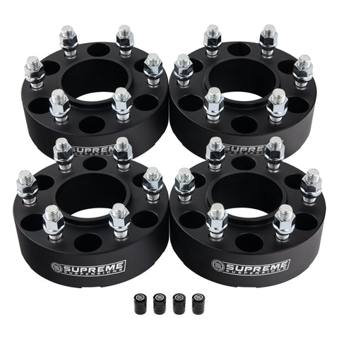 Navcentriska hjuldistanser FORD / LINCOLN bp 6x135mm m14x2 dubbar + däckventilkåpor-hjuldistanser & adaptrar-supreme suspensions®-1,5"-svart-4pc-supreme suspensions®