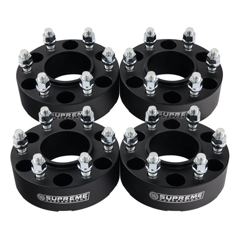 1999–2023 GMC Sierra 1500 2WD 4WD Nabenzentriert 6 x 139,7 Spurverbreiterungen 78,1 mm Mittelbohrung – Distanzscheiben und Adapter – Supreme Suspensions® – Schwarz – (x4) Stück – 1,5-Zoll-Abstandshalter – Supreme Suspensions®
