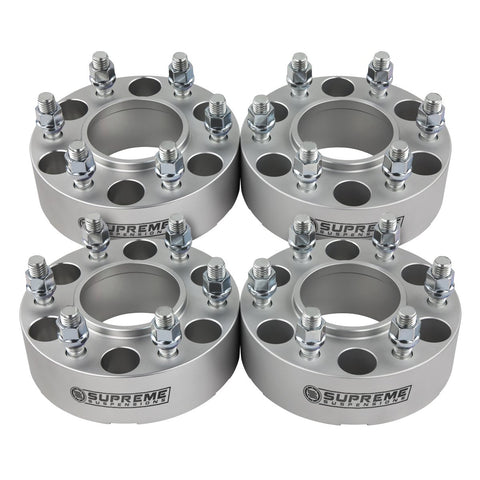 1988-2000 Chevy K-Series 4WD Wheel Spaces (6-Lug) (Hub Centric)-Wheel Spacers & Adapters-Supreme Suspensions®-Silver-(x4) Piece-1.5" Spacer-Supreme Suspensions®