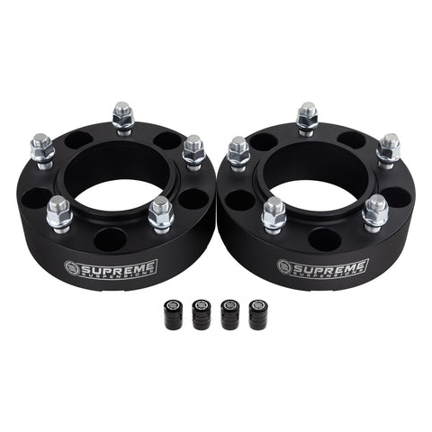 Espaçadores de roda centrados no cubo para Lexus LX470 / LX570 5x150 Espaçadores de roda 110 mm Furo central + tampas de válvula de pneu - Espaçadores e adaptadores de roda - Supreme Suspensions® -1,5"-Preto-2 peças-Supreme Suspensions®