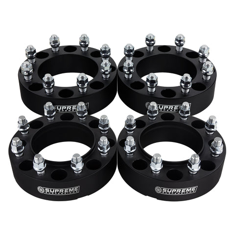 2003-2005 Ford Excursion Hub Centric Wheel Spacers 2WD 4WD-Wheel Spacers & Adapters-Supreme Suspensions®-Svart-(x4) Piece-1,5" Spacer-Supreme Suspensions®