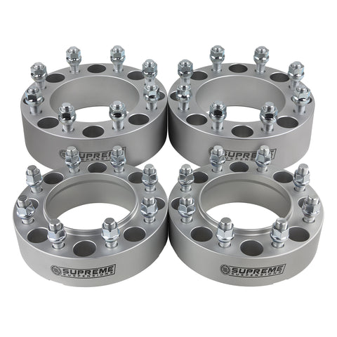 2003-2005 Ford Excursion Hub Centric Wheel Spacers 2WD 4WD-Wheel Spacers & Adapters-Supreme Suspensions®-Silver-(x4) Piece-1,5" Spacer-Supreme Supensions®