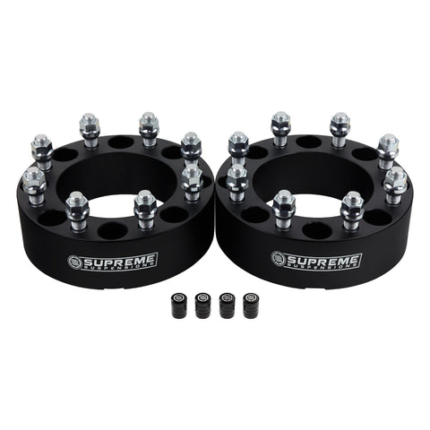 2000-2010 GMC sierra 2500hd 3500hd 2wd 4wd hjuladapter 8 x 165,1 mm till 8 x 180 mm bultmönster change-wheel spacers & adapters-supreme suspensions®-1,5"-black-2pc-supreme suspensions®