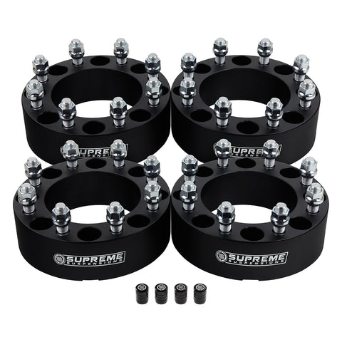 2000-2010 GMC sierra 2500hd 3500hd 2wd 4wd hjuladapter 8 x 165,1 mm till 8 x 180 mm bultmönster change-wheel spacers & adapters-supreme suspensions®-1,5"-black-4pc-supreme® suspensions®