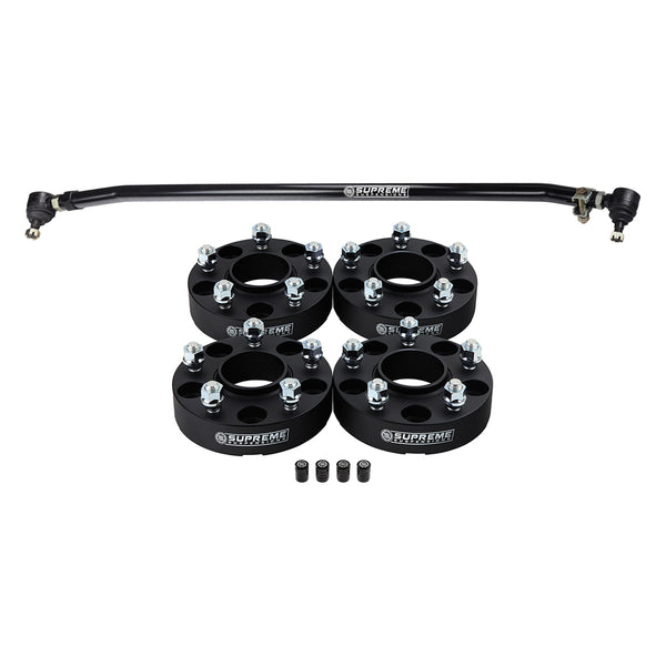 Wheel Spacer Set + Adj. Tie Rod 2007-2018 Wrangler JK | FREE Tire Valve Caps