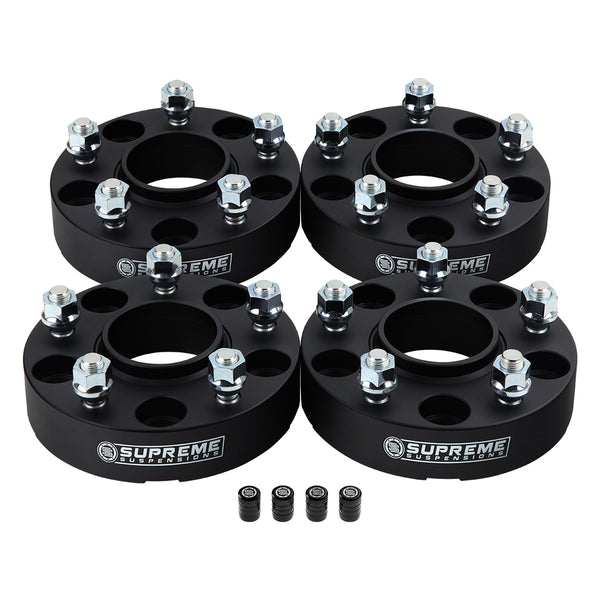 Hub Centric Wheel Spacers Jeep WJ WK JK / 5x5" BP 1/2"x20 Studs + Valve Caps