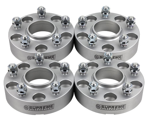 2002- 2004 Infiniti I35 1" 5x114,3 hjuldistanser 66,1 mm mitthål-hjuldistanser och adaptrar-Supreme Suspensions®-Silver-(x4) Piece-Supreme Suspensions®
