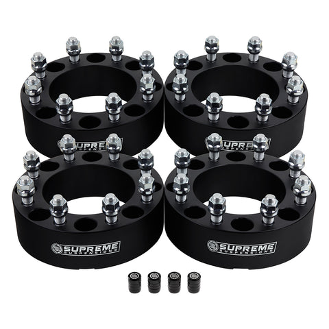Wheel Spacers Ford F250 F350 Super Duty / Excursion - 8 x 170mm BP / M14x1.5-Wheel Spacers & Adapters-Supreme Suspensions®-1.5"-Black-4pc-Supreme Suspensions®
