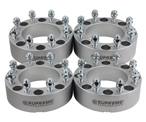 2005–2022 Ford F350 Lug Centric Wheel Spacers 2WD 4WD-Wheel Spacers & Adapters-Supreme Suspensions®-Silver-(x4) Piece-1.5" Spacer-Supreme Suspensions®