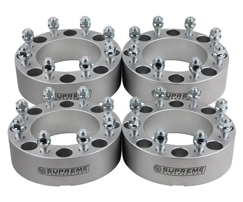 2003-2009 Hummer H2 2WD 4WD Lug Centric 8x165.1 فواصل العجلات 130 مم فواصل ومحولات العجلة المركزية - نظام التعليق العلوي®-1.5 بوصة-فضي-(x4) نظام التعليق العلوي للقطعة®
