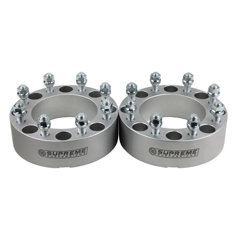 2000–2010 GMC Sierra 1500 2500 3500 Radadapter, Umstellung des Schraubenmusters (8 x 165,1 mm auf 8 x 180 mm) – Spurverbreiterungen und Adapter – Supreme Suspensions® – 1,5 Zoll – Silber – 2 Stück – Supreme Suspensions®