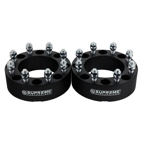 2005-2020 Ford F-250 F-350 Wheel Spacer Adapters (8 x 170mm to 8 x 165.1mm)-Wheel Spacers & Adapters-Supreme Suspensions®-1.5"-Black-2pc-Supreme Suspensions®