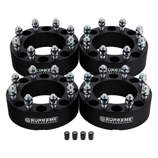 Wheel Spacers for Chevy Silverado 2500 3500 HD 8x180mm / Stud Size: M14x1.5 + Valve Caps